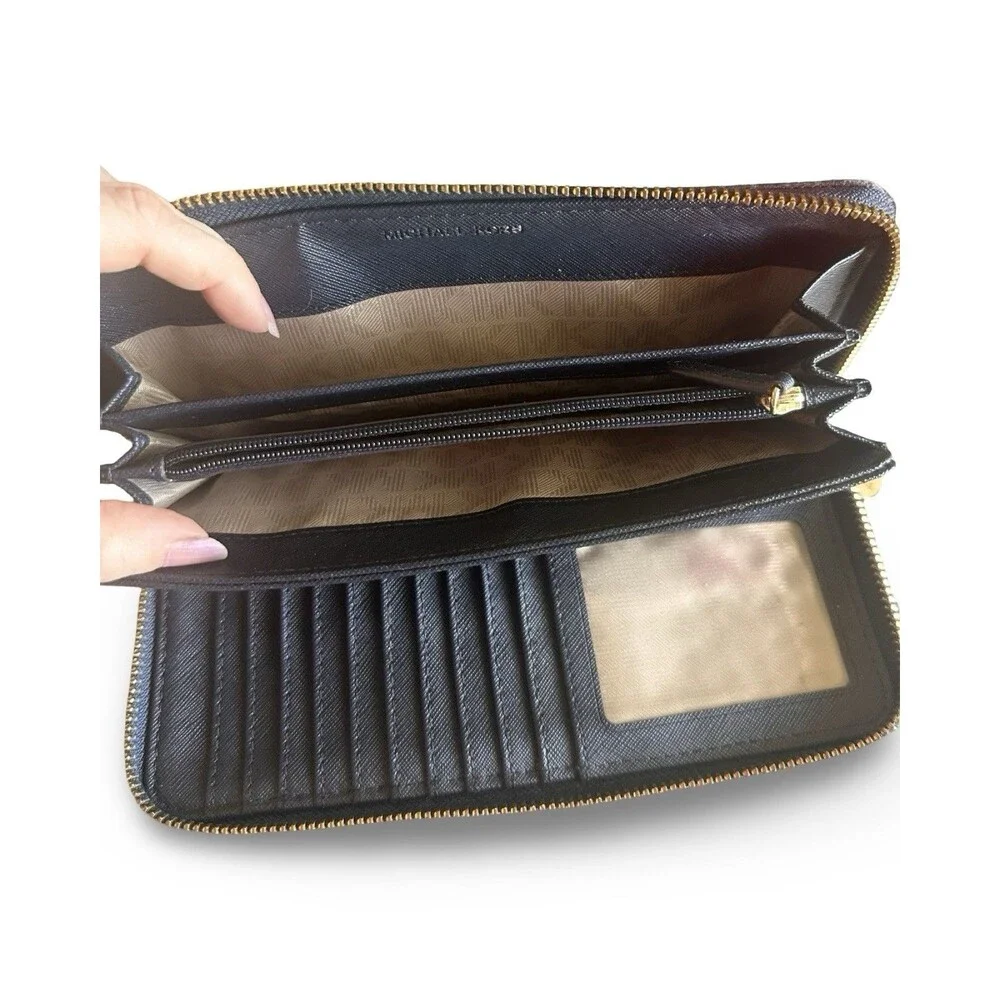 Michael Kors Jet Set Continental Travel Clutch Wallet XL Navy Blue